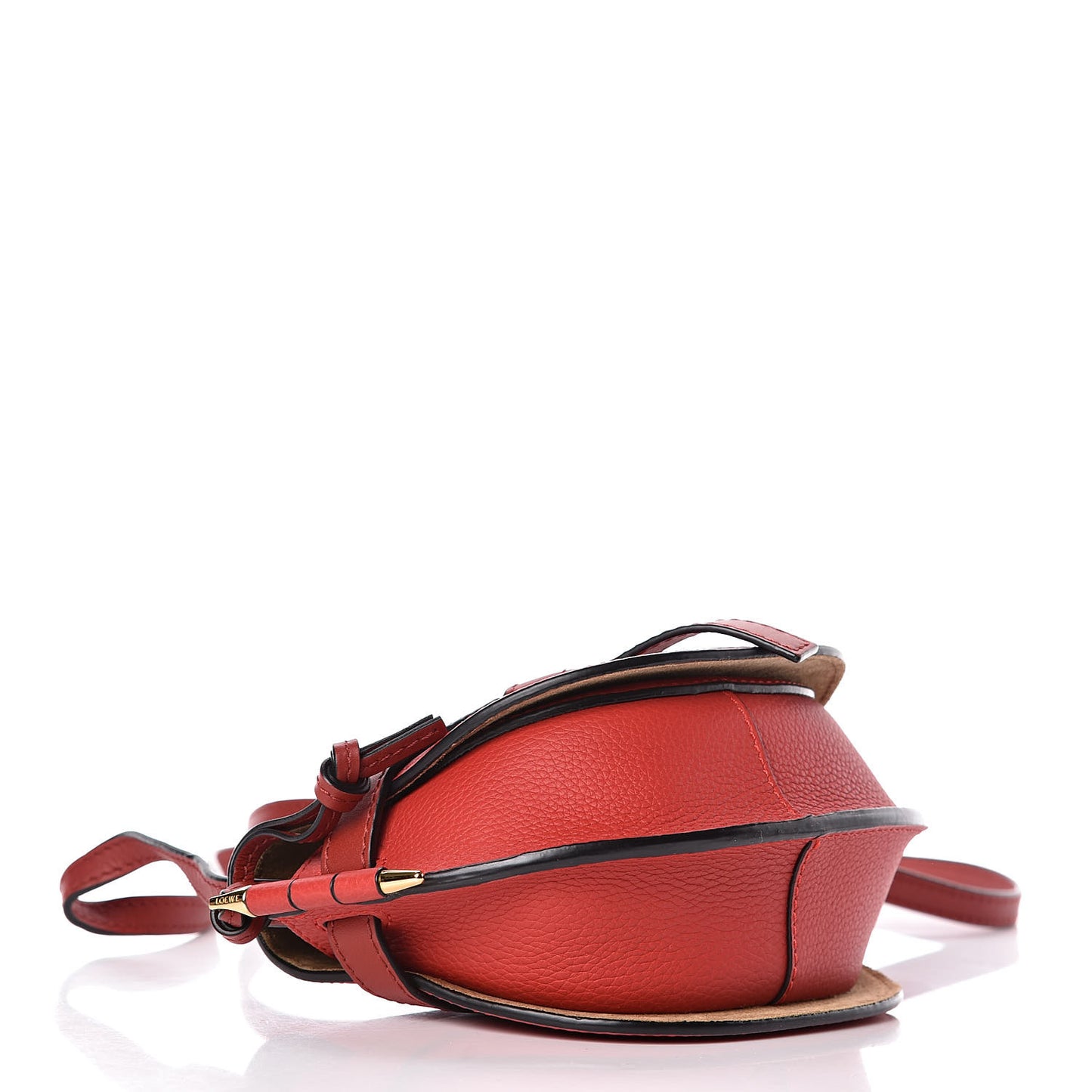 Grained Calfskin Mini Gate Crossbody Bag Scarlet Burnt Red