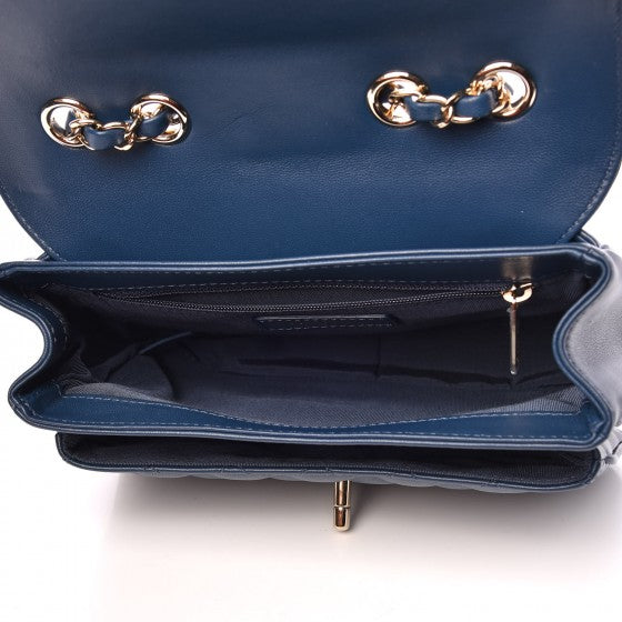 Lambskin Quilted Medium Lovely Day Flap Blue