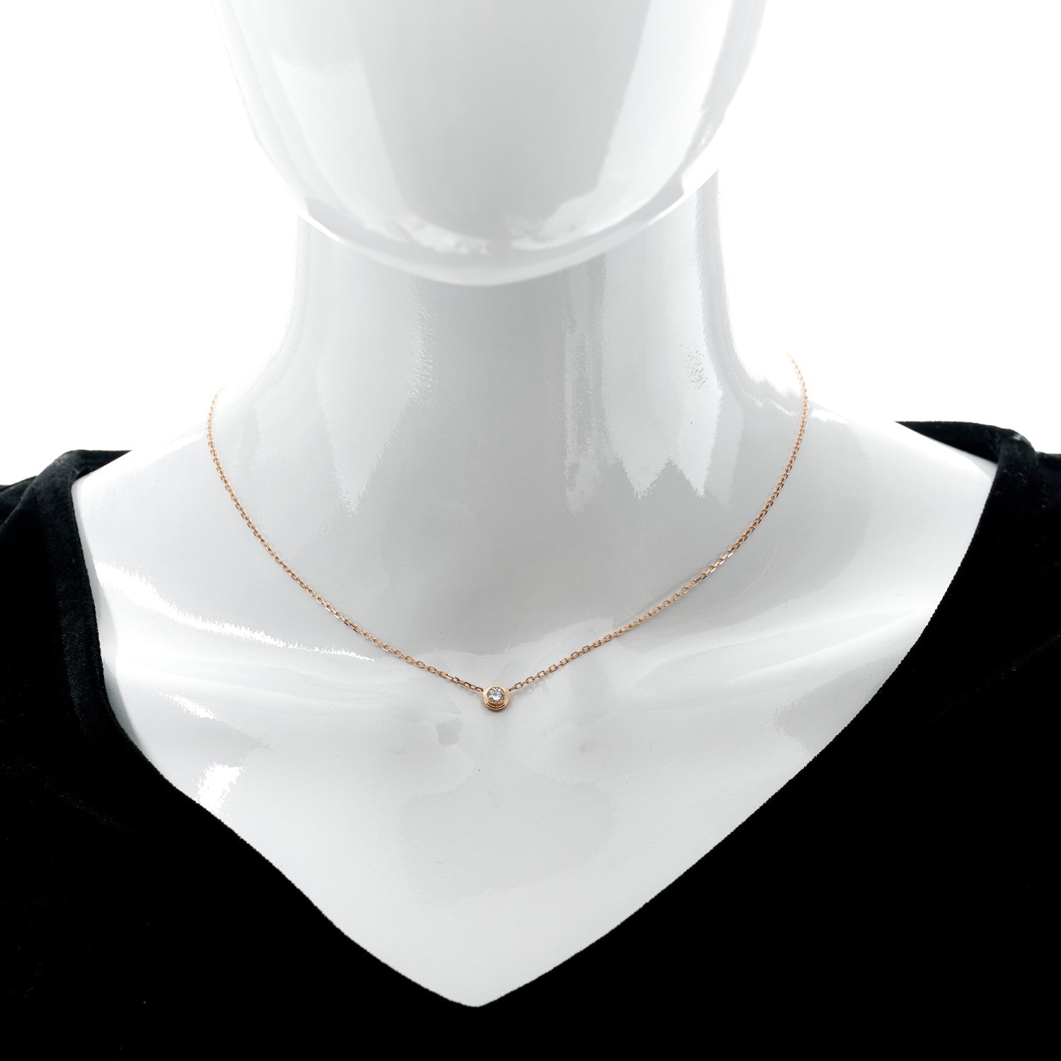 Tiffany 18K Rose Gold Diamond .07ct Elsa Peretti Diamonds by the Yard Pendant Necklace 2 of 5
