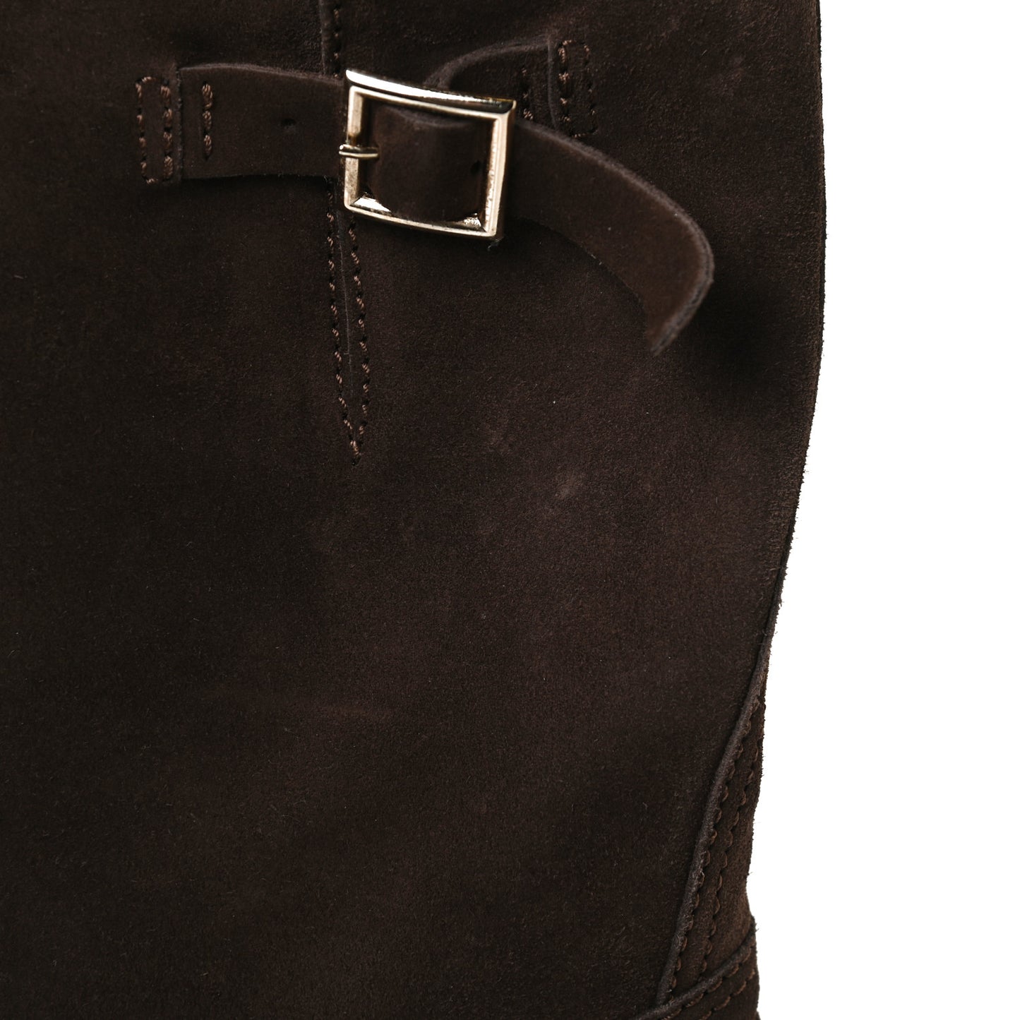 Distressed Waxed Suede Biker Boots 37 Brown