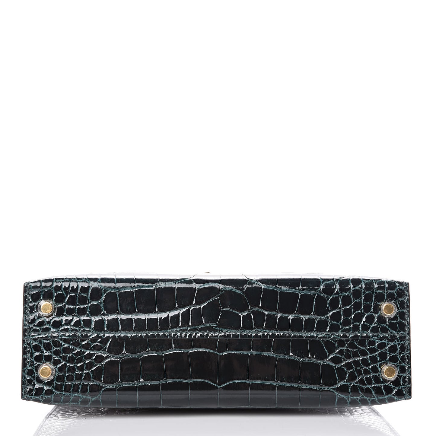 Shiny Alligator Mini Kelly Sellier 20 Vert Cypress