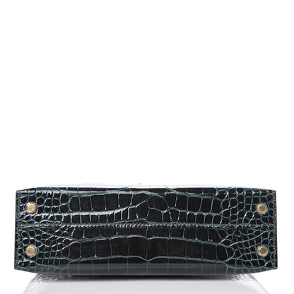 Hermes Shiny Alligator Mini Kelly Sellier 20 Vert Cypress 6 of 30