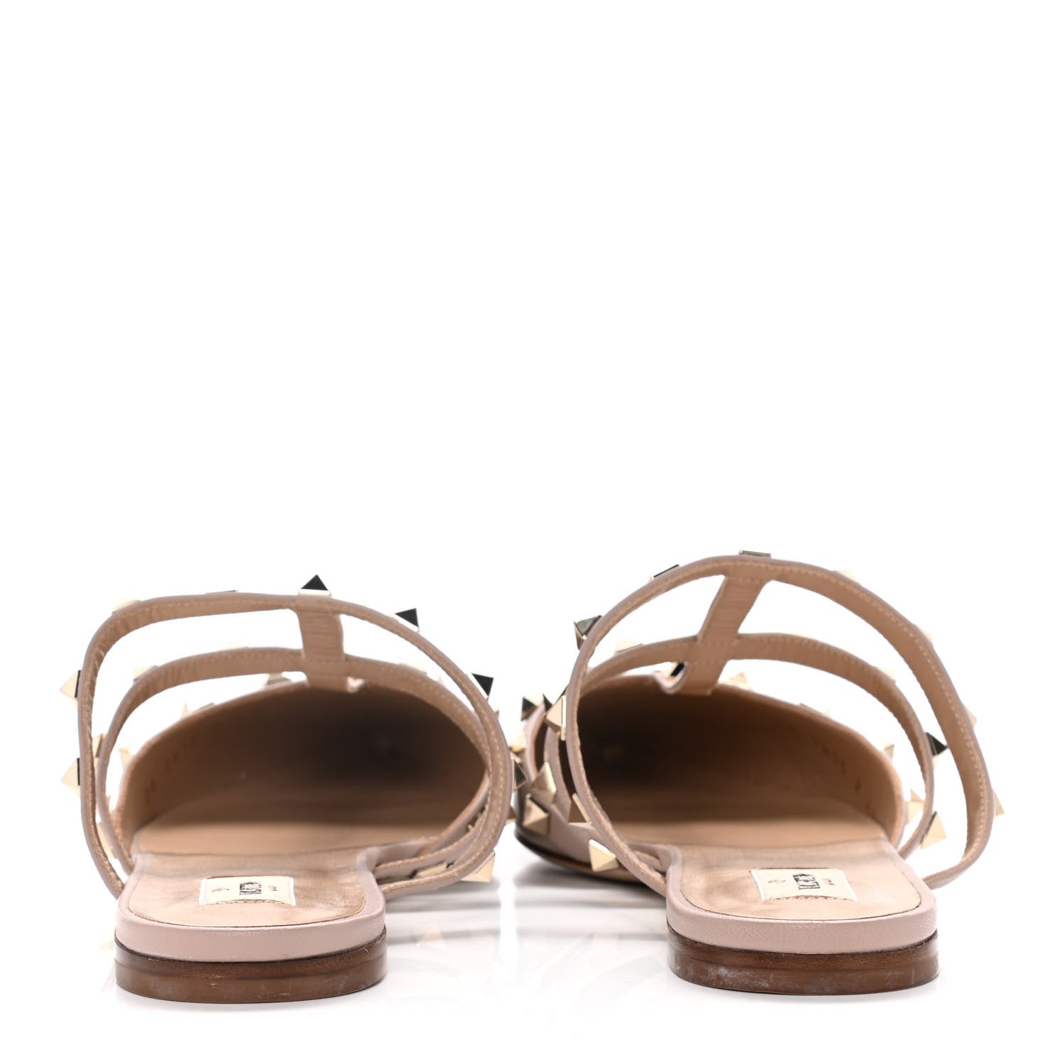 Valentino Garavani Nappa Rockstud Flat Cage Mules 41 Poudre 6 of 13