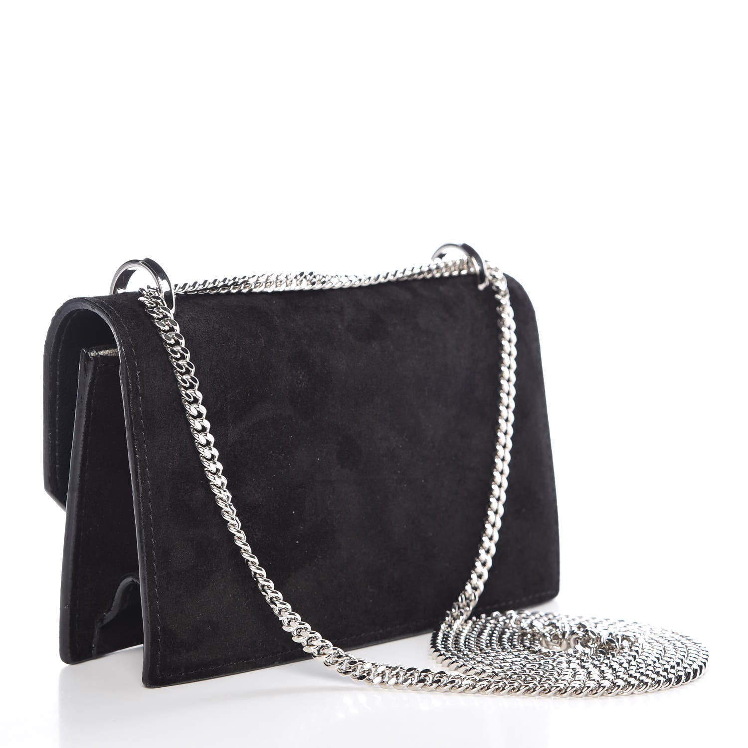 Jimmy Choo Suede Crystal Buckle Paris Crossbody Bag Black 3 of 10