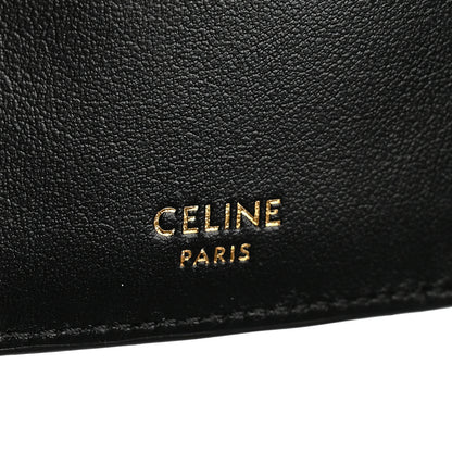 Celine Grained Calfskin Triomphe Fine Strap Wallet Black 7 of 9