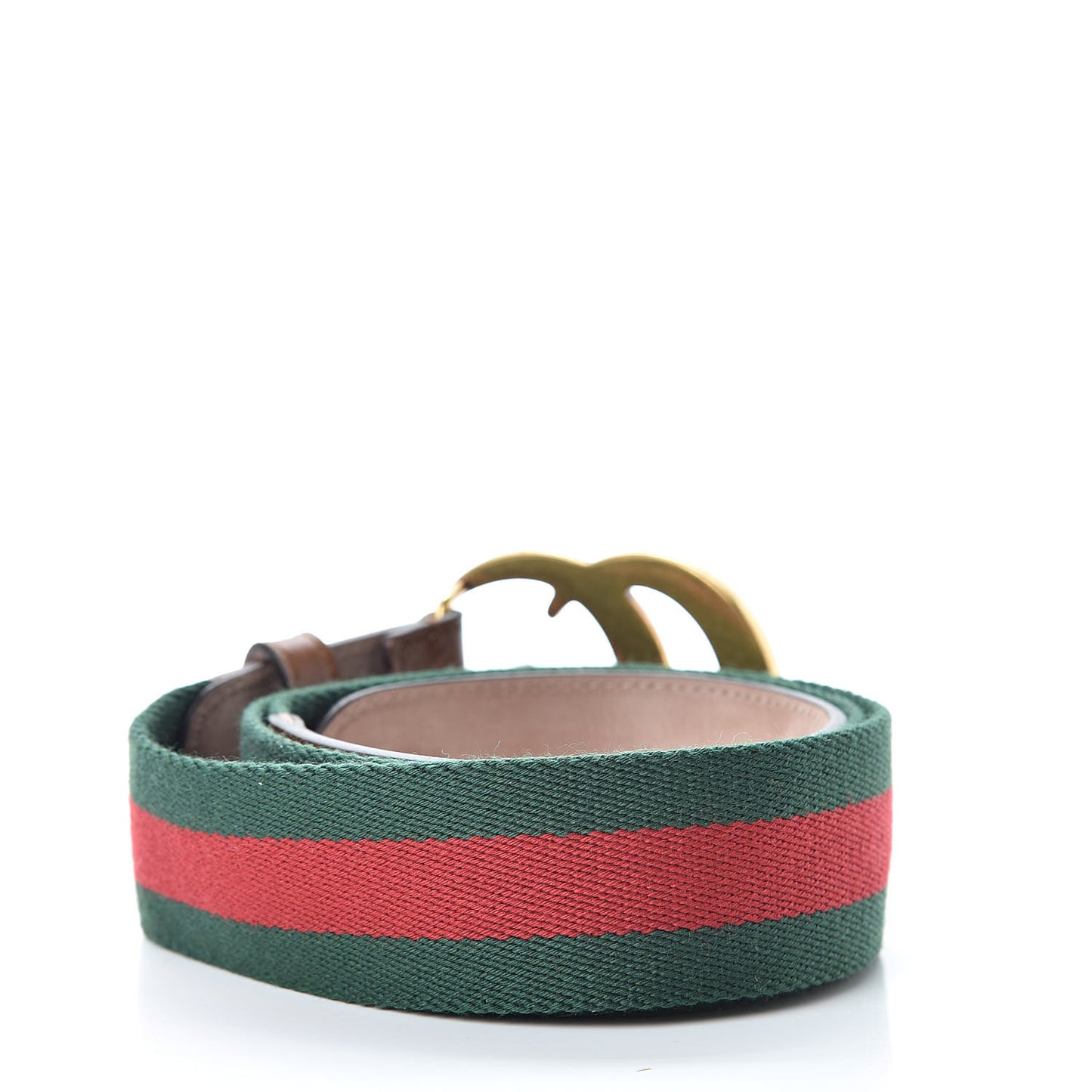 Nylon Calfskin Double G Web 40mm Belt 90 36 Green Red Cuir