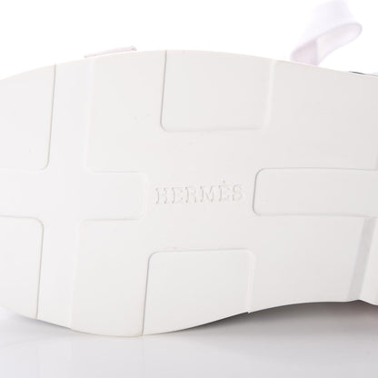 Hermes Calfskin Rebus Sneakers 36.5 Rose Aube Black White 6 of 9