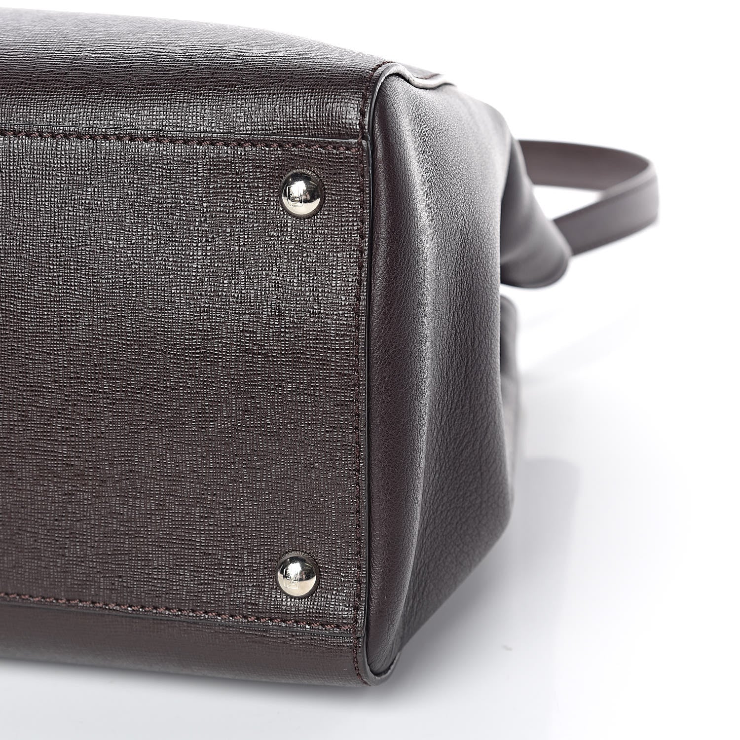 Fendi Vitello Elite Regular 2Jours Tote Caffe Noir 6 of 10