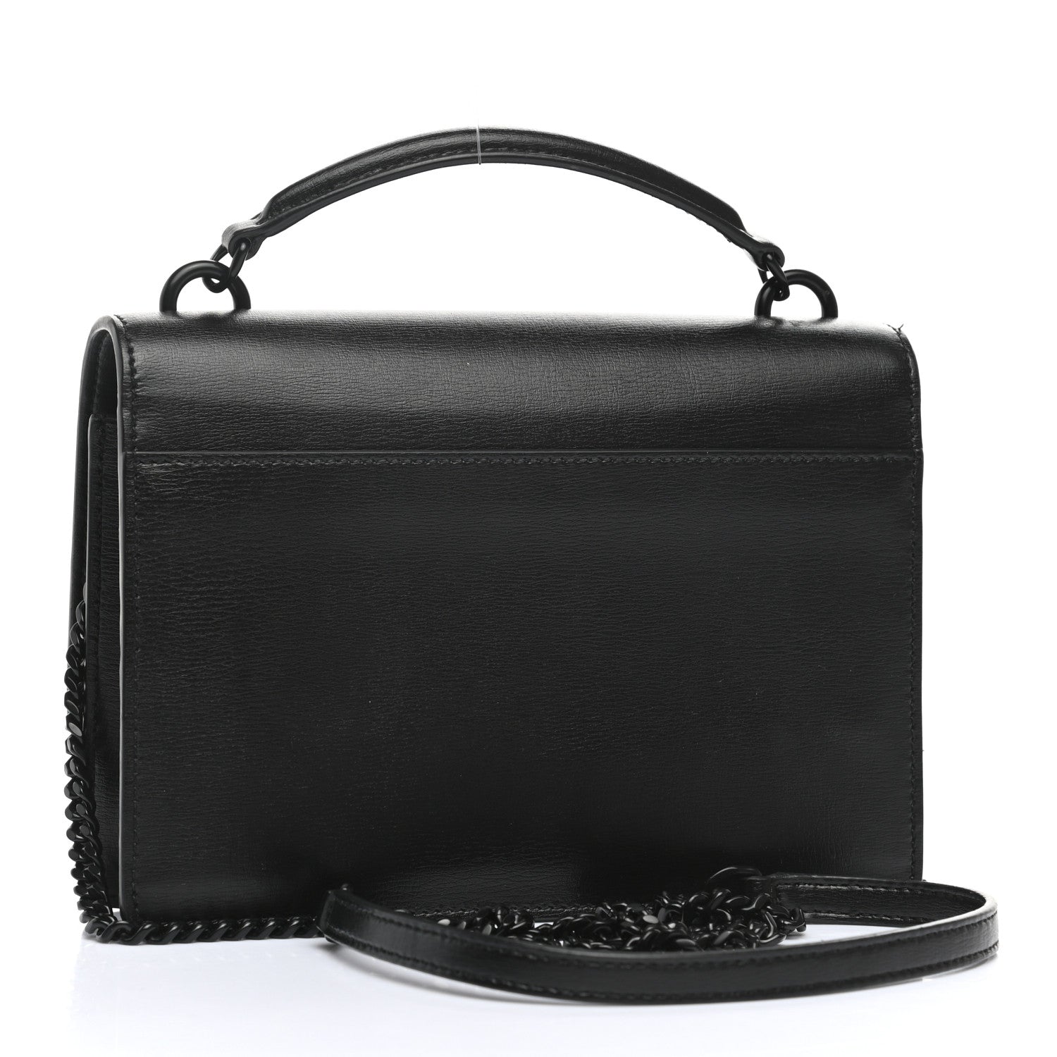 Saint Laurent Calfskin Monogram Sunset Chain Wallet Black 3 of 12
