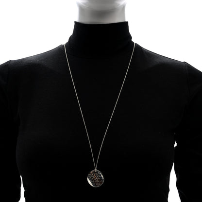 Tiffany Sterling Silver Notes Round Pendant Necklace 2 of 5