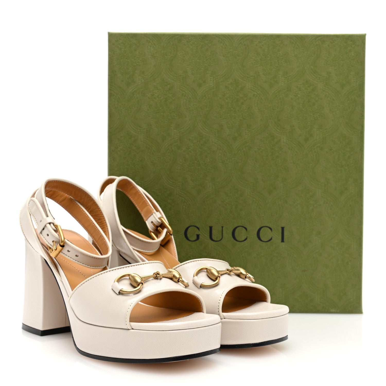Gucci Quentin Granada Kid Horsebit 25/60mm Platform Sandals 38 Mystic White 8 of 8