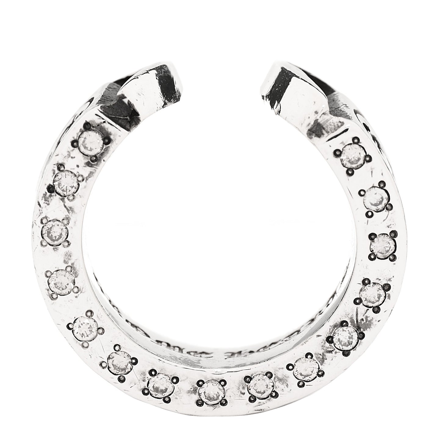 Sterling Silver Diamond Horseshoe Ring 48 4.5