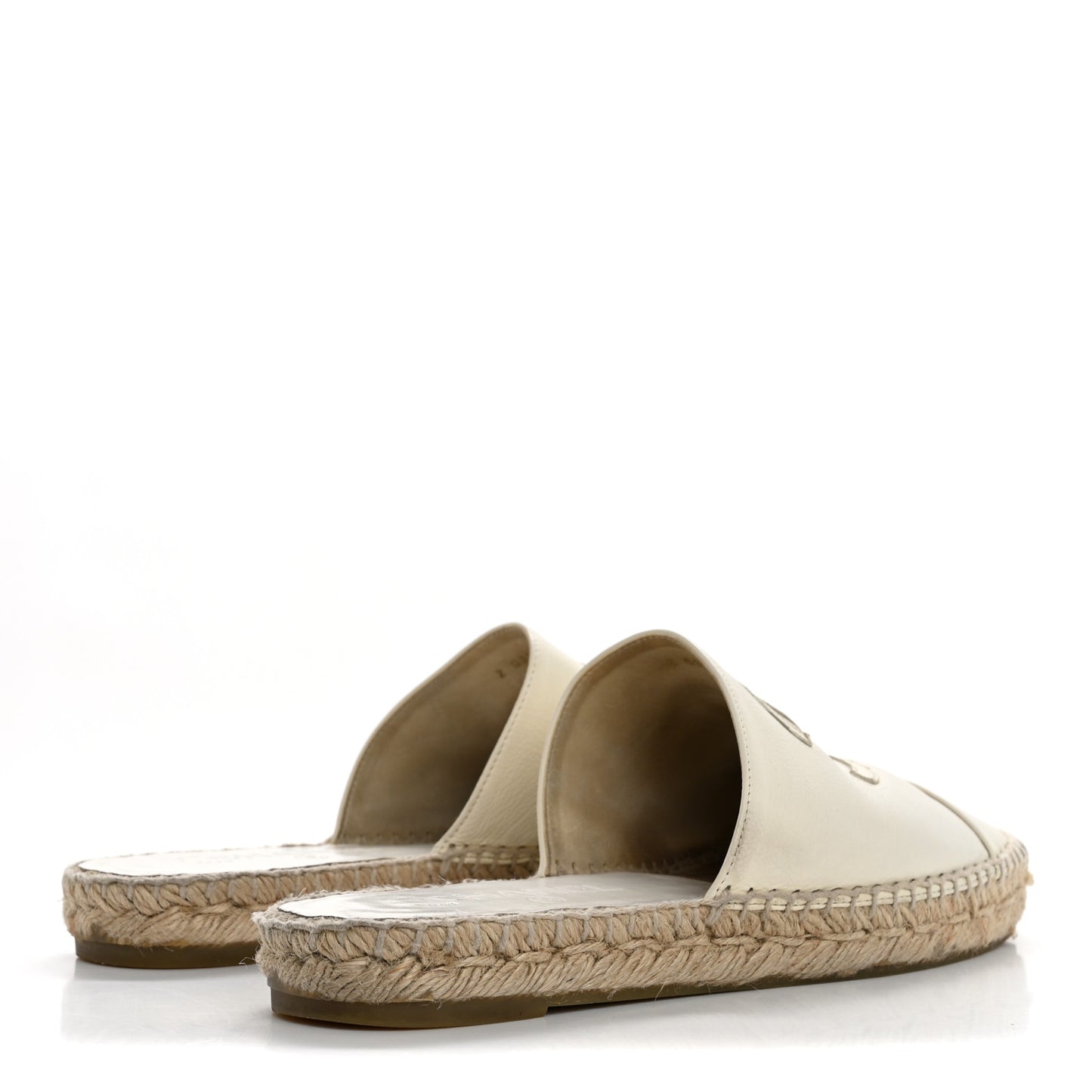 Calfskin CC Espadrille Mules 39 Ivory