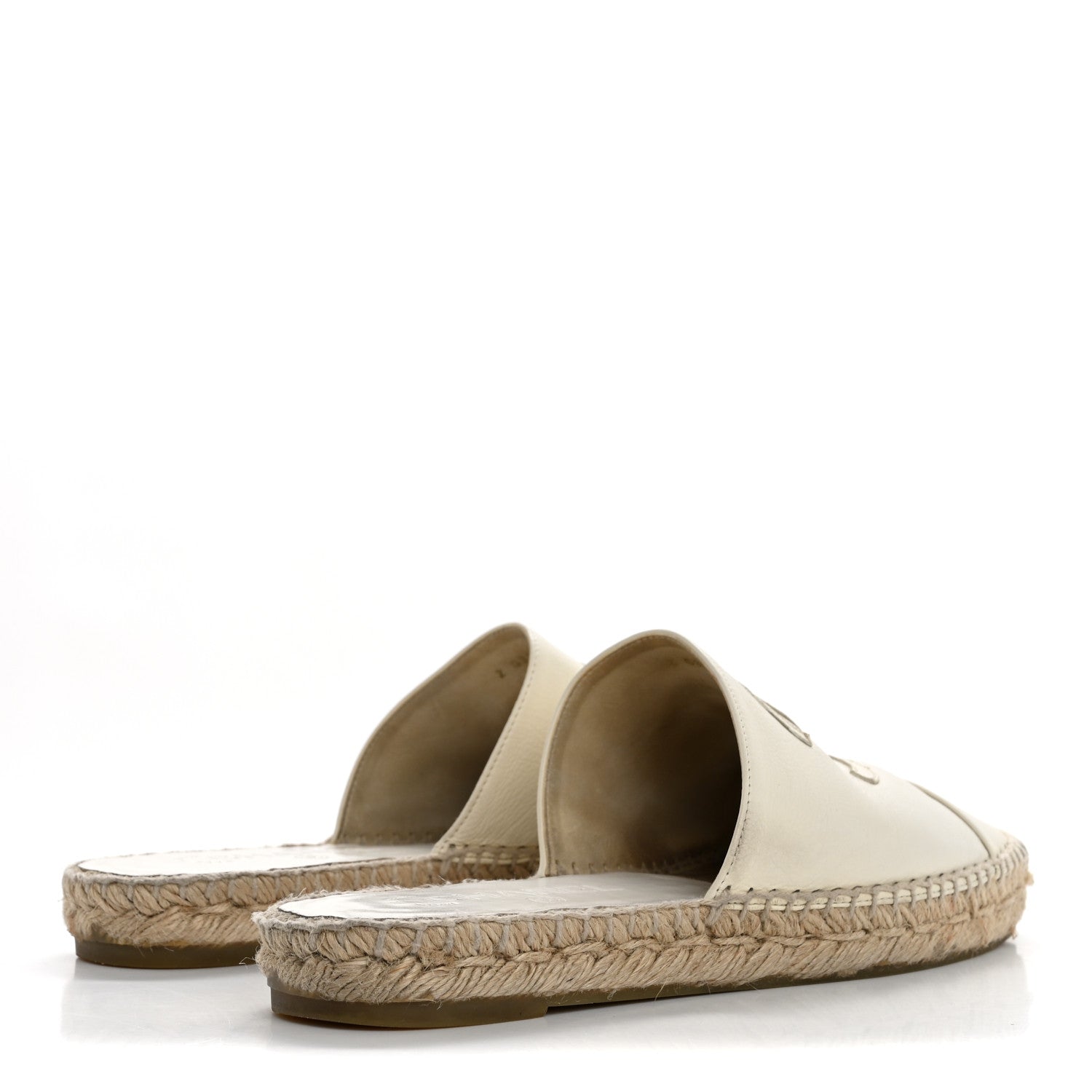 Chanel Calfskin CC Espadrille Mules 39 Ivory 5 of 10
