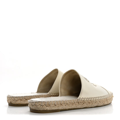 Chanel Calfskin CC Espadrille Mules 39 Ivory 5 of 10