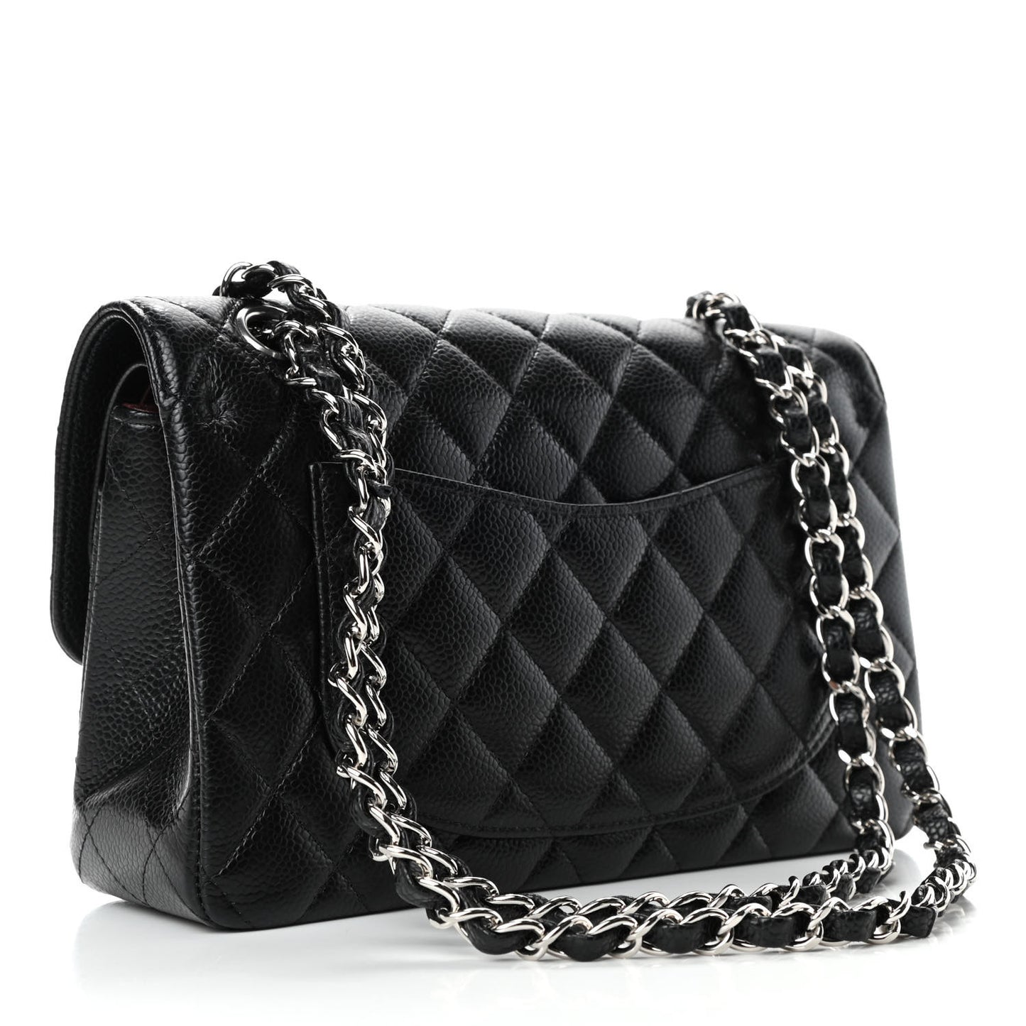 Caviar Quilted Small Double Flap Black