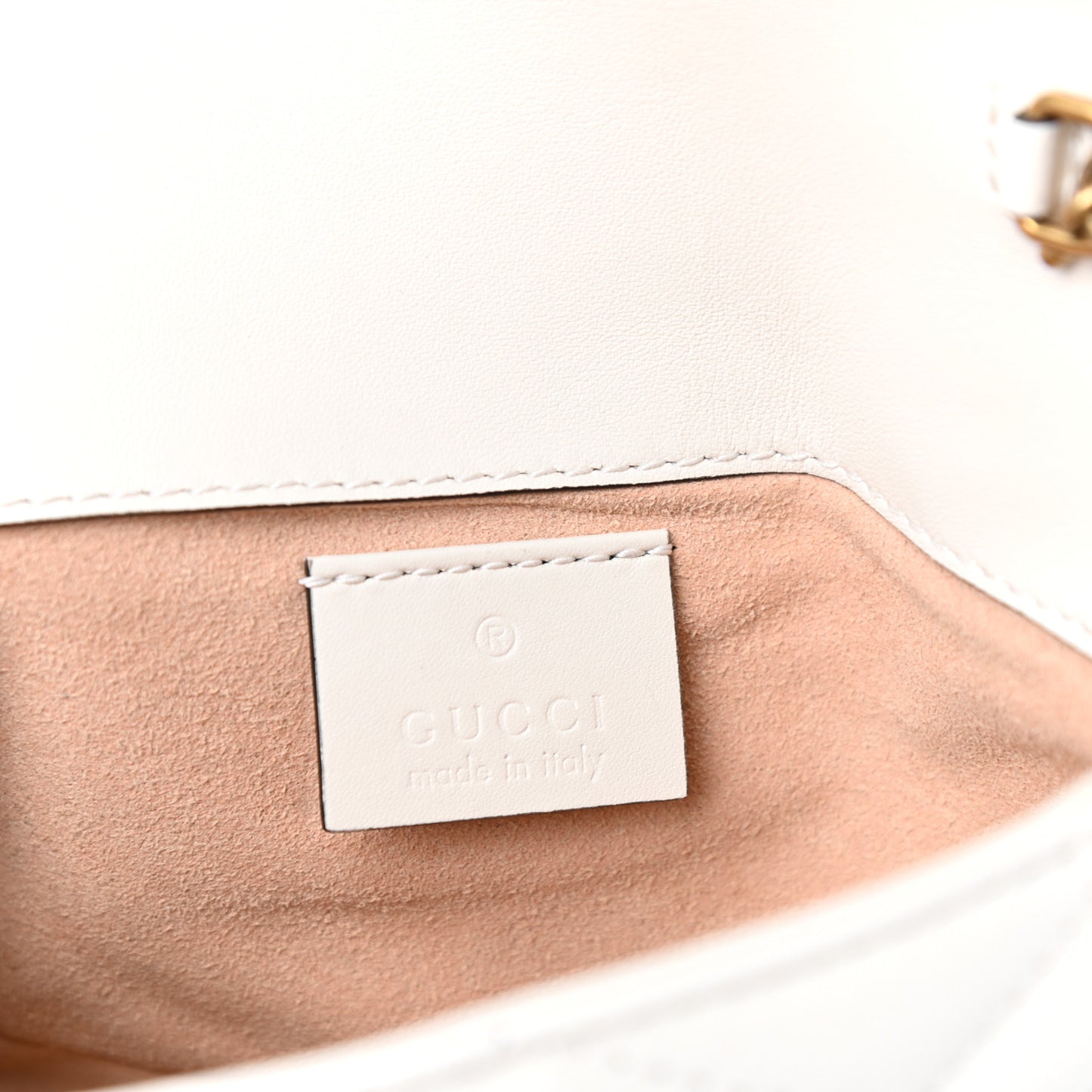 Calfskin Matelasse Super Mini GG Marmont Shoulder Bag White