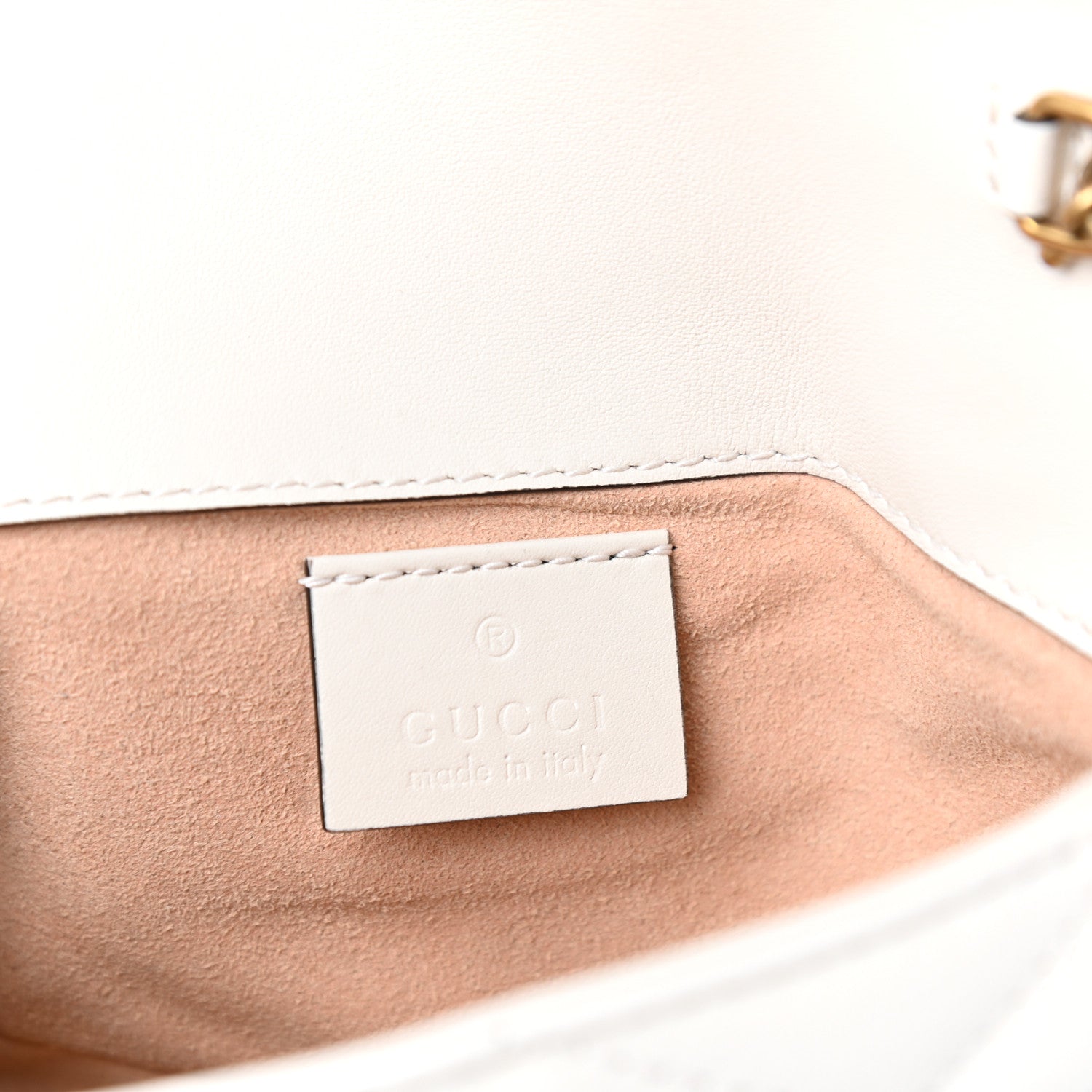 Gucci Calfskin Matelasse Super Mini GG Marmont Shoulder Bag White 6 of 11