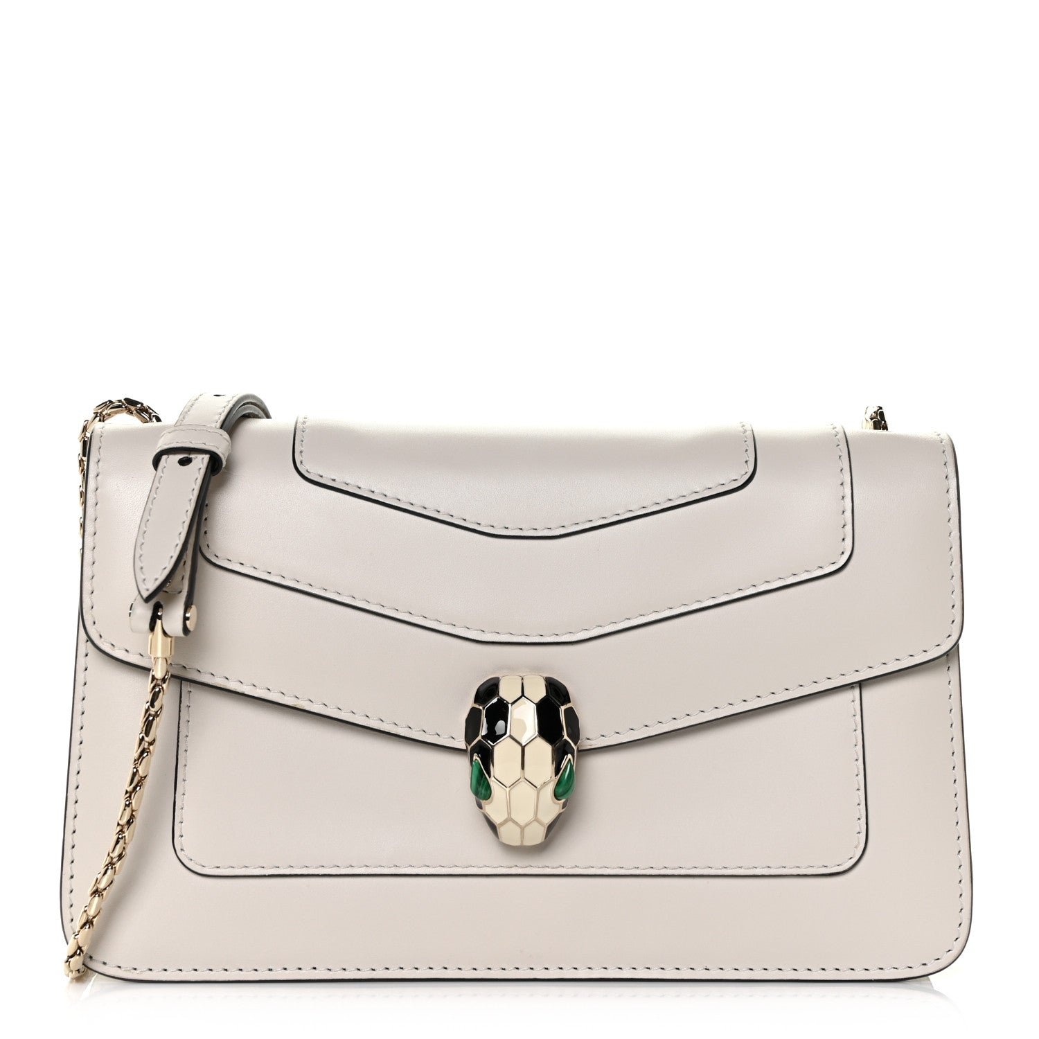 Bulgari Calfskin Serpenti Forever Crossbody Bag White 1 of 12