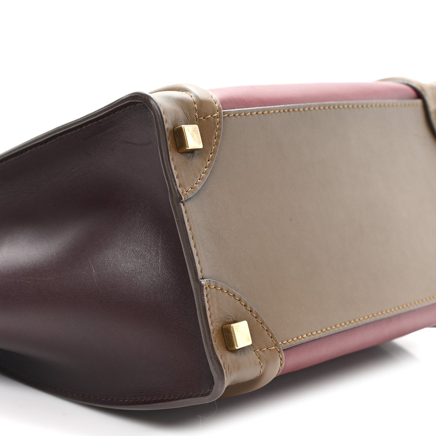 Satin Smooth Calfskin Micro Tri-Color Luggage Rust