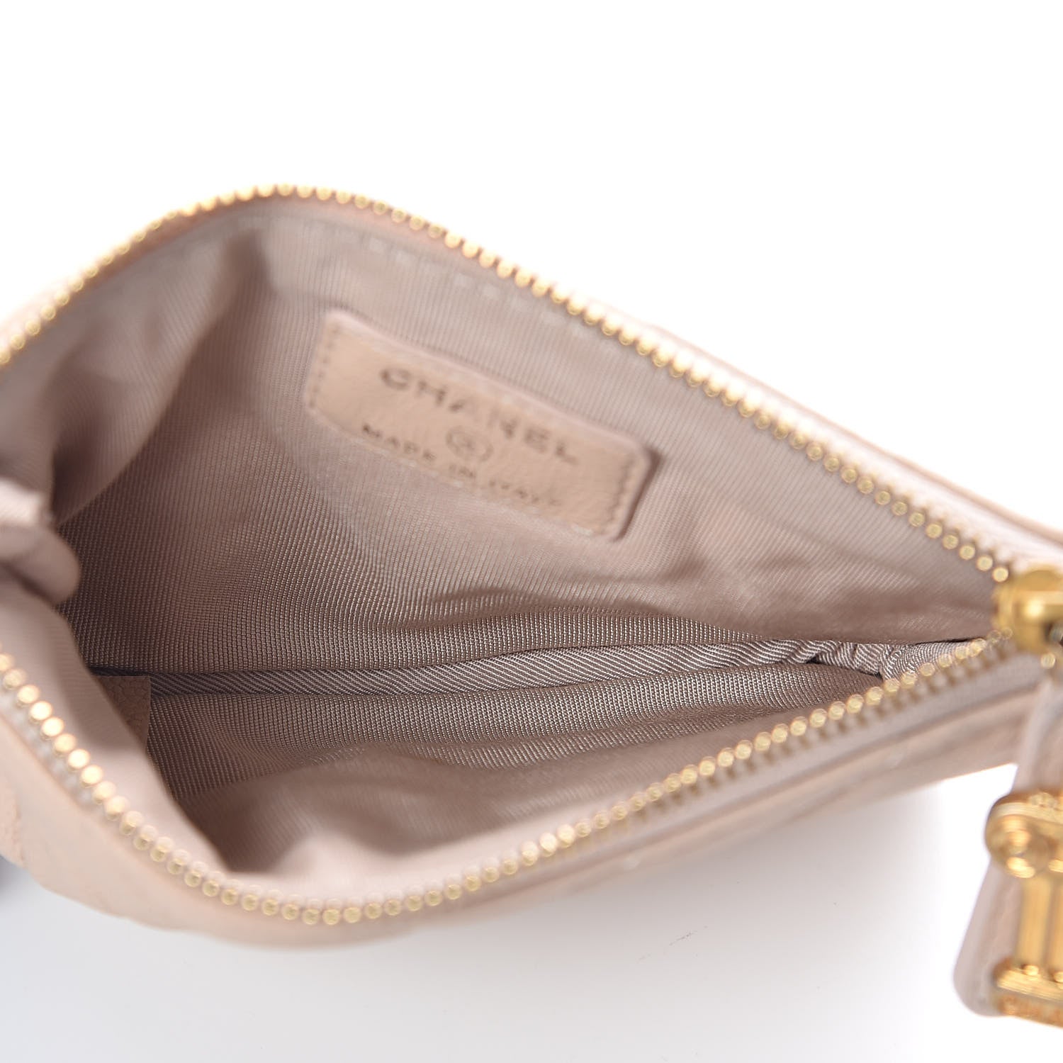 Chanel Caviar Chevron Quilted Small Ancient Greek Charms Cosmetic Case Light Pink 5 of 8