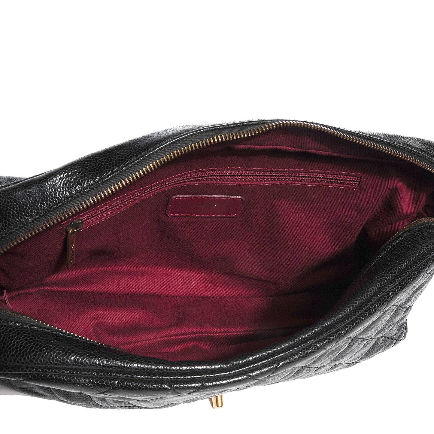 Crumpled Grained Calfskin Large Shiva Flap Black