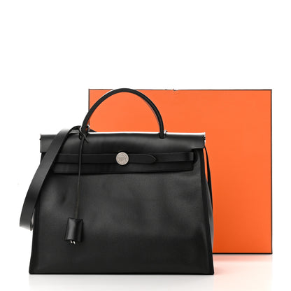 Hermes Toile H Berline Vache Hunter Herbag Zip PM 31 Black Ecru 12 of 12