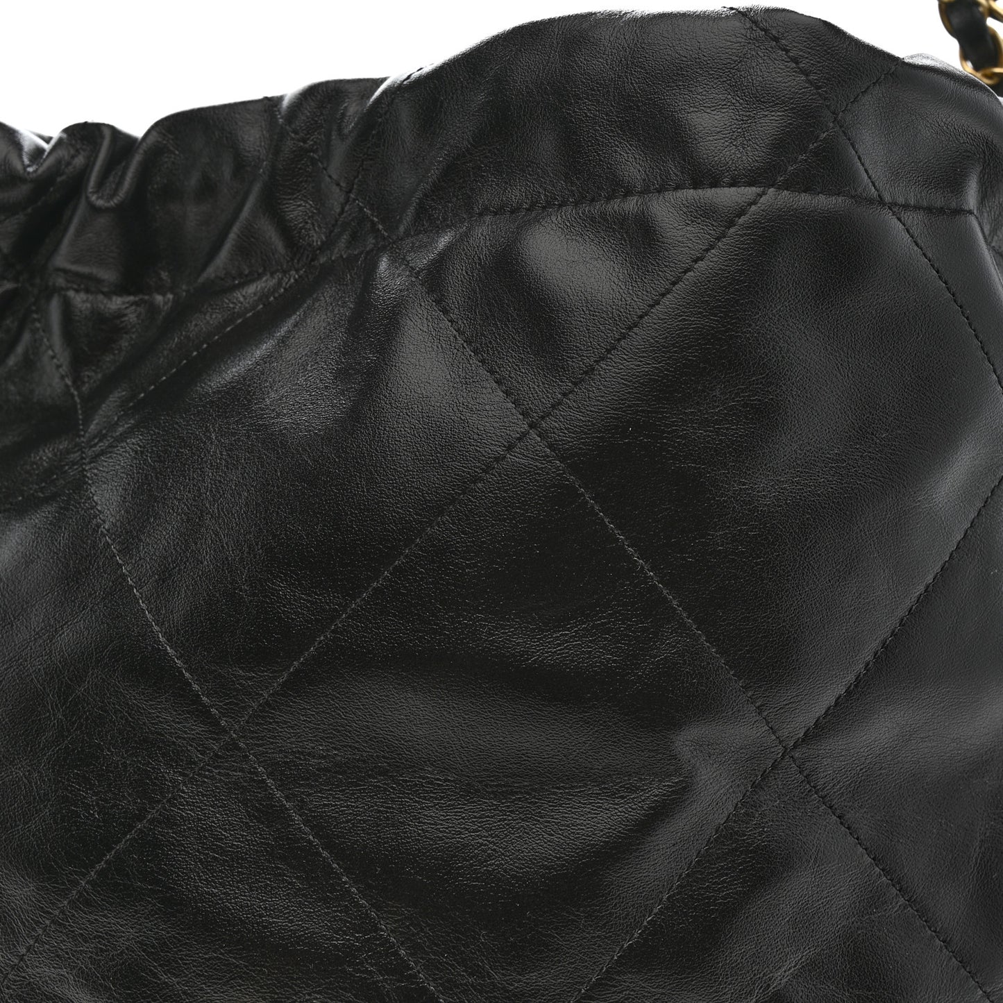 Shiny Calfskin Quilted Small Chanel 22 Black