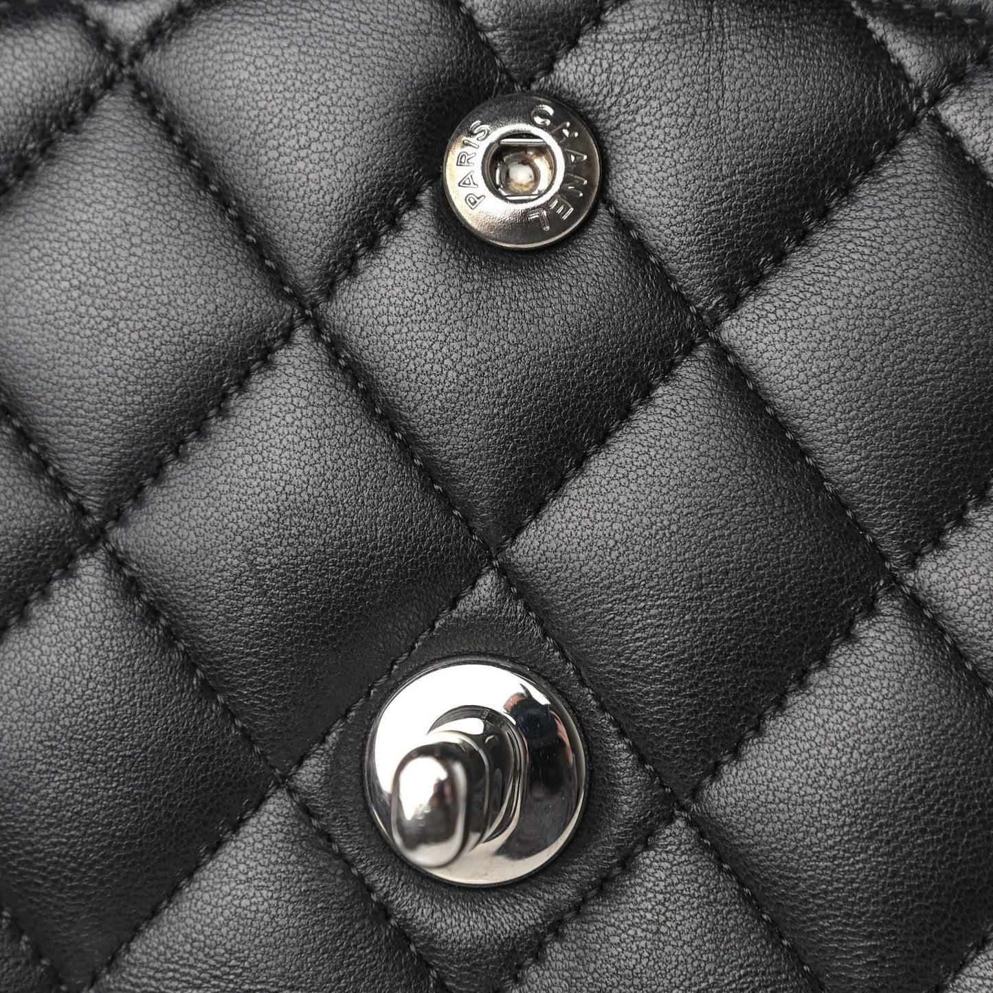 Lambskin Quilted Medium Double Flap Black