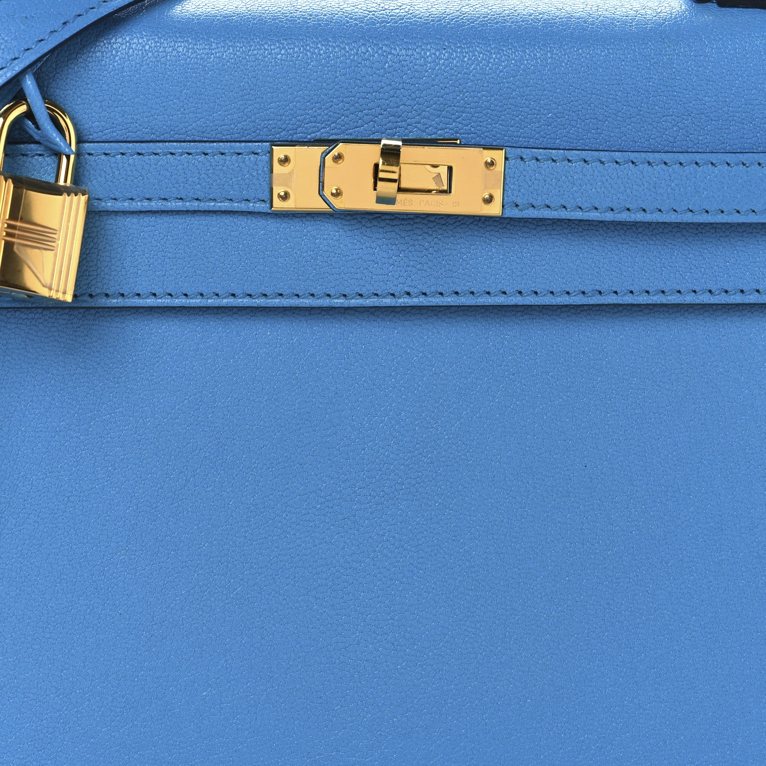 Hermes Chevre Chandra Kelly Sellier 25 Bleu Frida 8 of 13