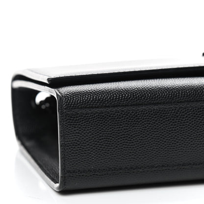 Saint Laurent Grain De Poudre Medium Classic Monogram Kate Satchel Black 6 of 10