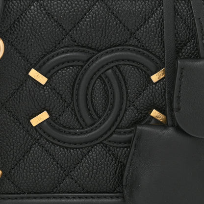 Chanel Caviar Quilted Small CC Filigree Vanity Case Black 7 of 11