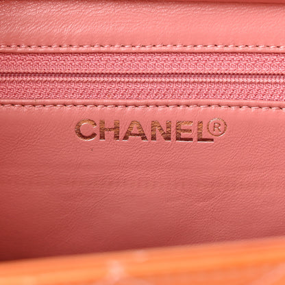 Chanel Patent Quilted Petit Timeless Shopping Tote PTT Orange 6 of 22