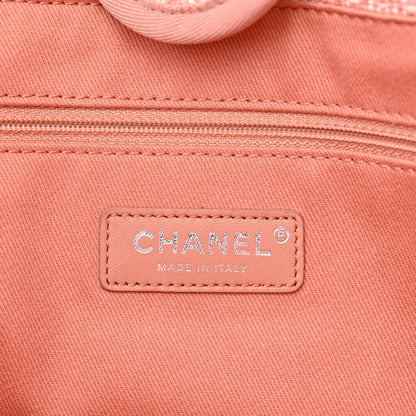 Chanel Straw Lurex Small Deauville Tote Pink 5 of 9