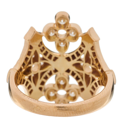 Louis Vuitton 18K Rose Gold Diamond Dentelle de Monogram Ring 50 5.5 4 of 5