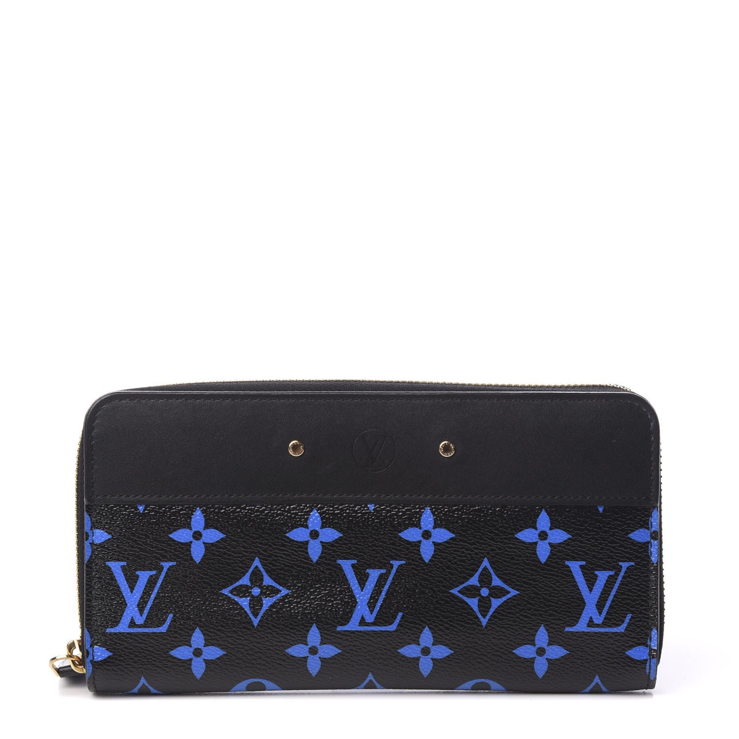 Louis Vuitton Calfskin Colored Monogram Zippy Wallet Blue Black 1 of 5