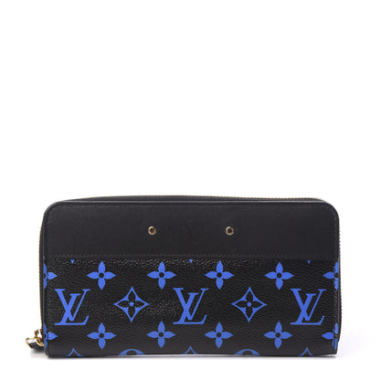 Louis Vuitton Calfskin Colored Monogram Zippy Wallet Blue Black 1 of 5