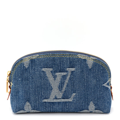 Louis Vuitton Denim Giant Monogram Pochette Cosmetique PM Denim Blue 1 of 6