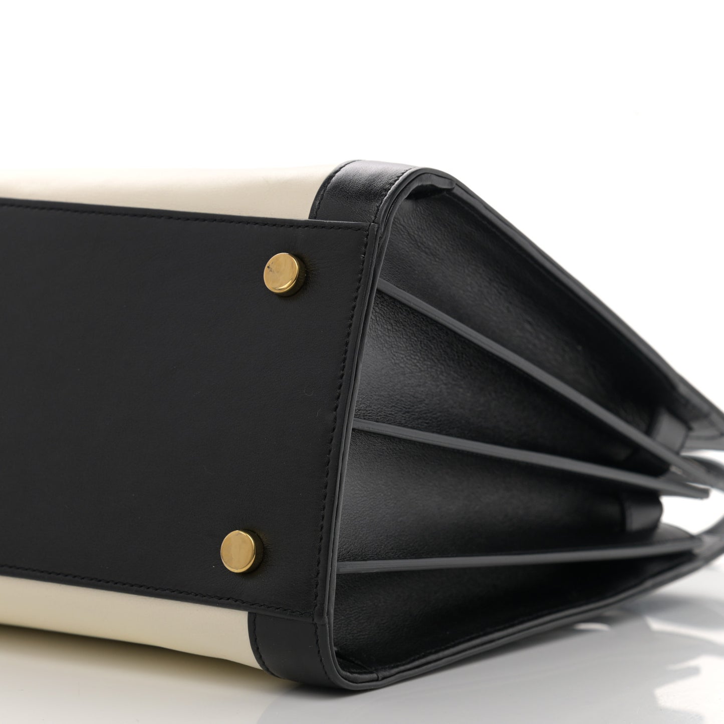 Calfskin Bi-Color Small Sac De Jour White Black