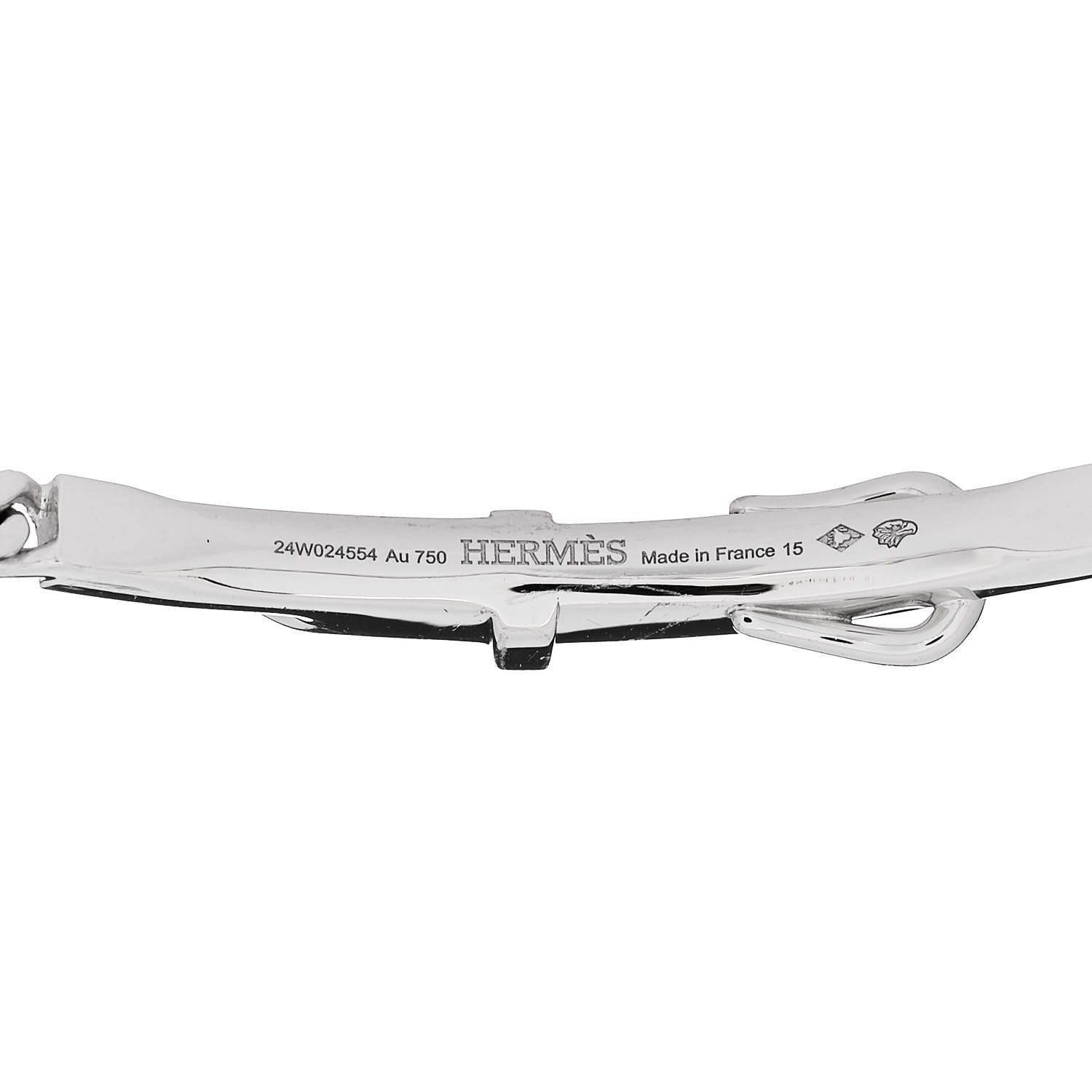 Hermes 18K White Gold Diamond Etriviere Bracelet 3 of 4