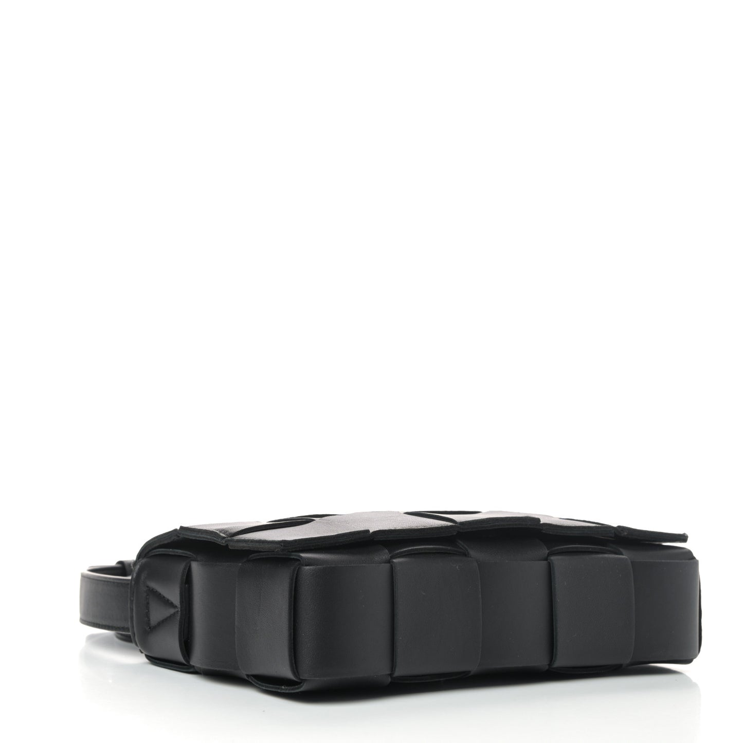 Lambskin Maxi Intrecciato Cassette Crossbody Bag Black