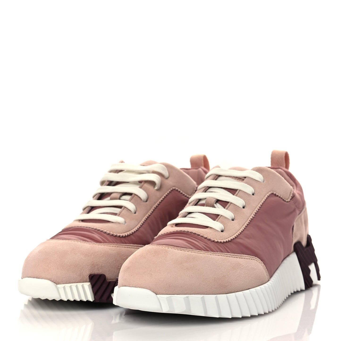 Parachute Fabric Suede Goatskin Bouncing Sneakers 41 Rose Rose Opaline