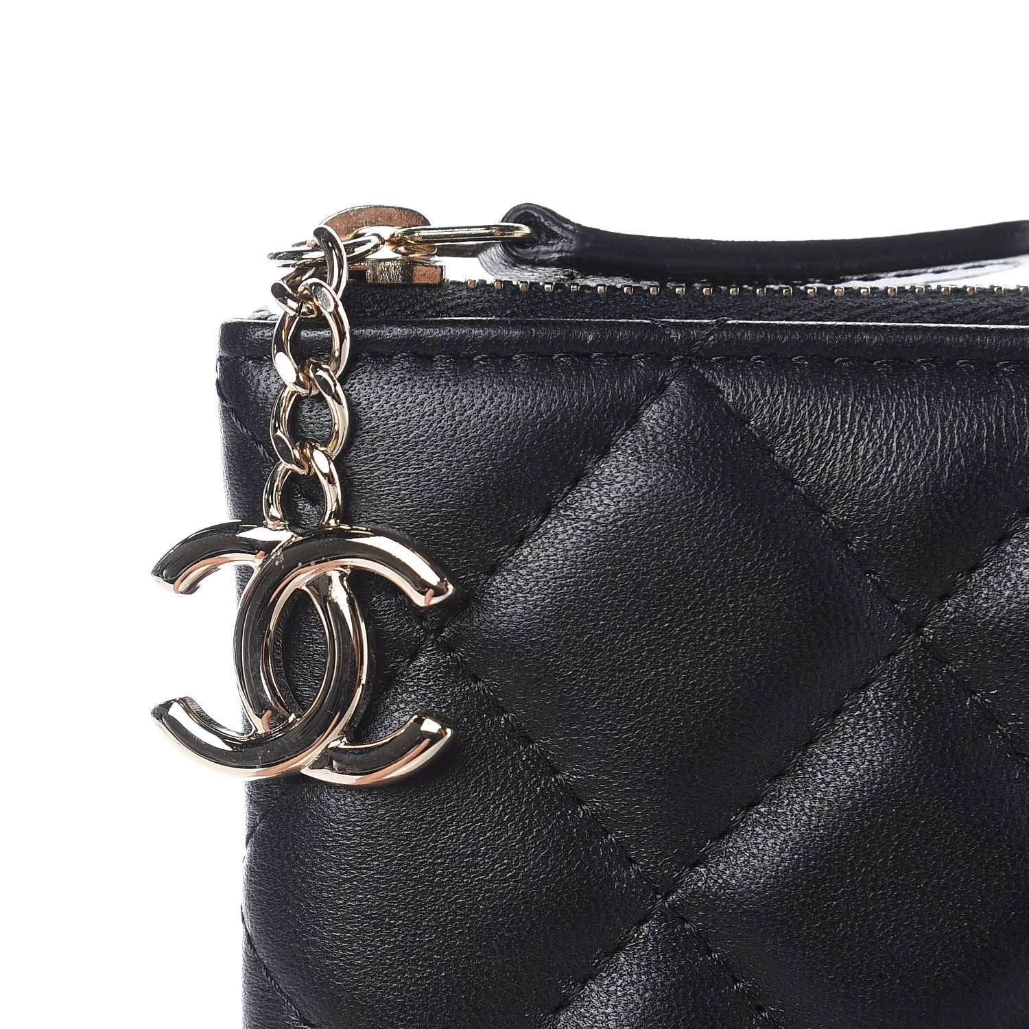 Chanel Lambskin Bi Quilted Medium Cosmetic Case Black 7 of 8