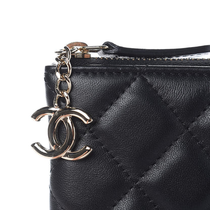 Chanel Lambskin Bi Quilted Medium Cosmetic Case Black 7 of 8