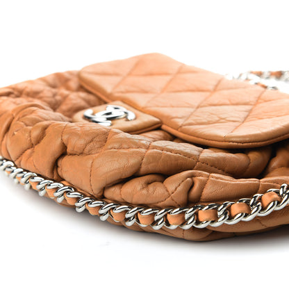 Chanel Washed Lambskin Quilted Medium Chain Around Messenger Dark Beige 6 of 9