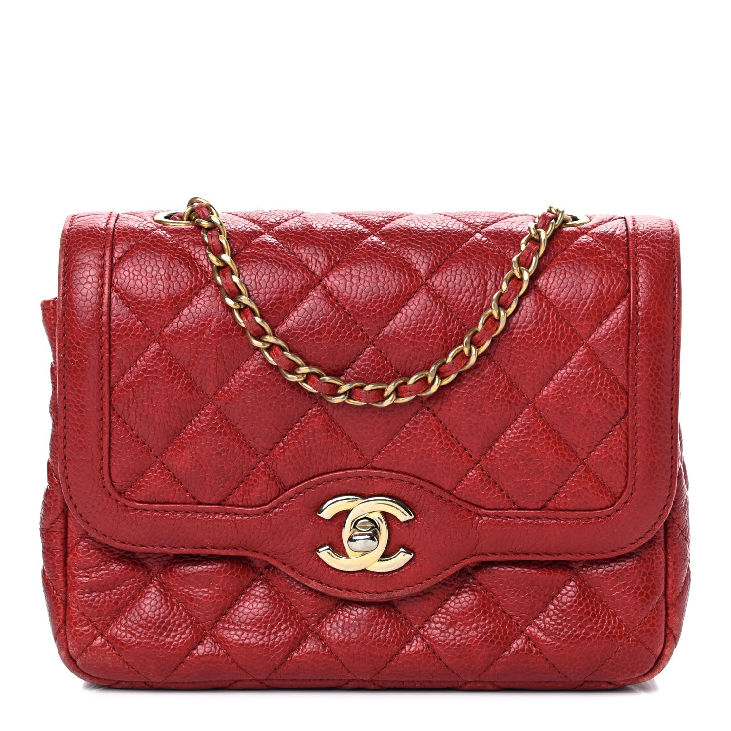 Chanel Caviar Quilted Mini Square Flap Red 1 of 10