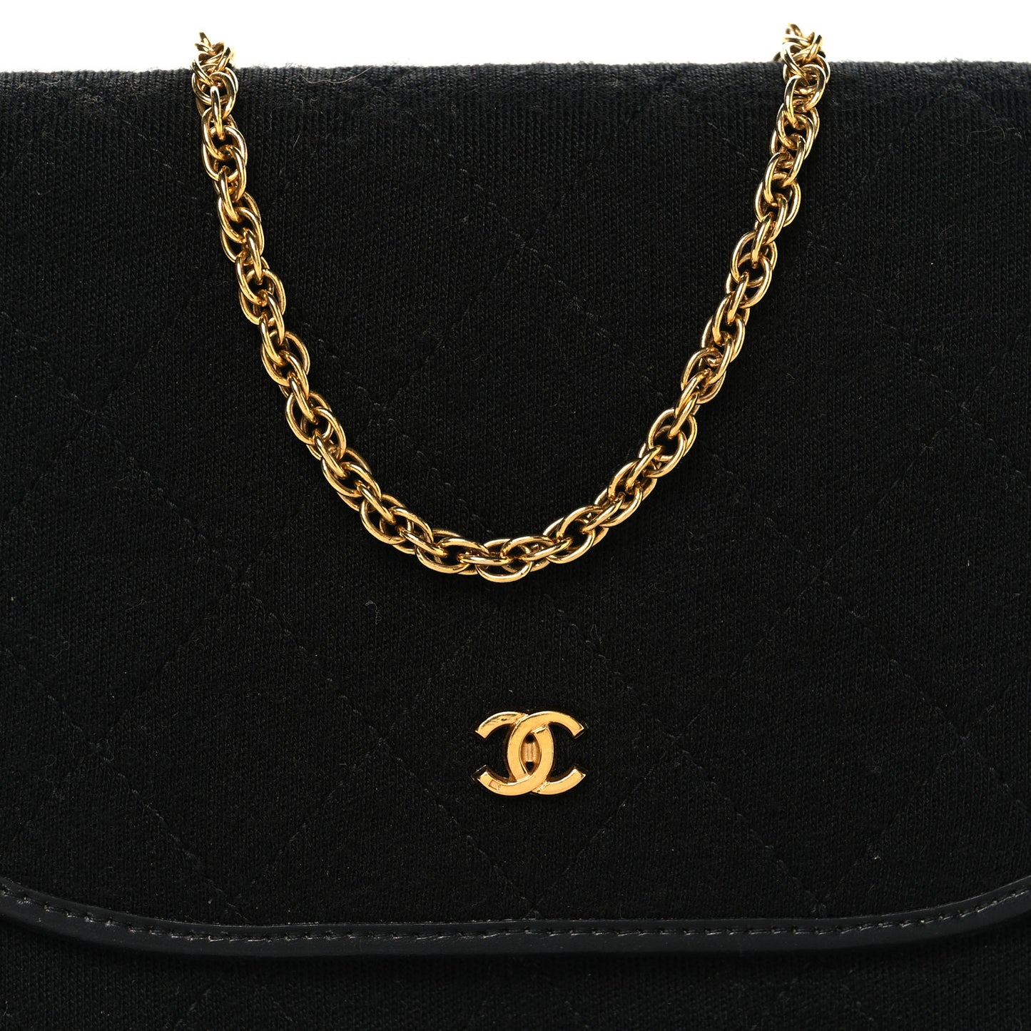 Jersey Quilted Mini Square Flap Black