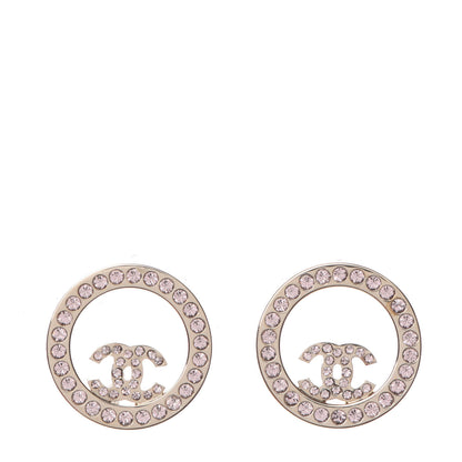 Chanel Crystal CC Earrings Pink Gold 1 of 5