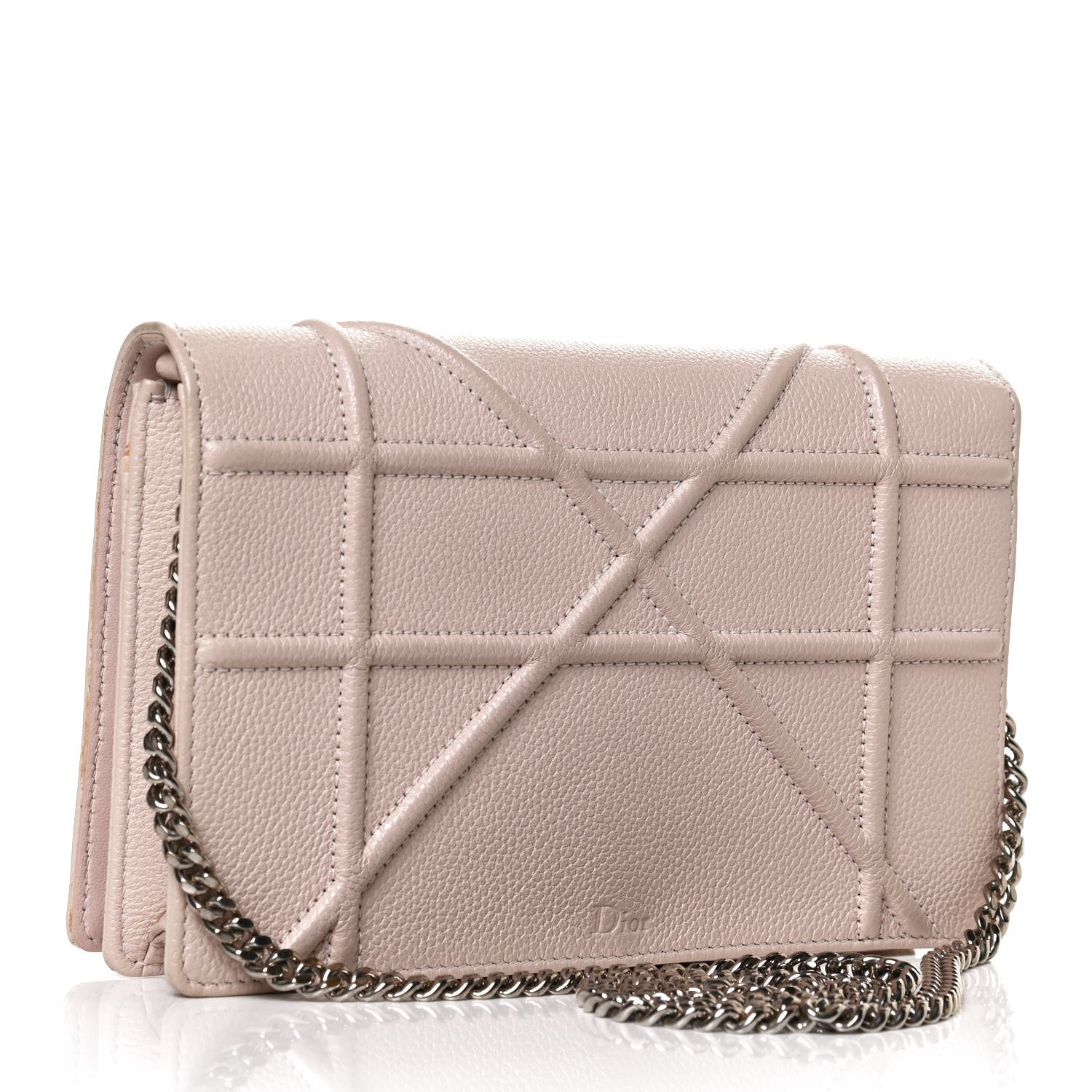 Christian Dior Grained Calfskin Diorama Wallet on Chain Pouch Rose Poudre 2 of 11