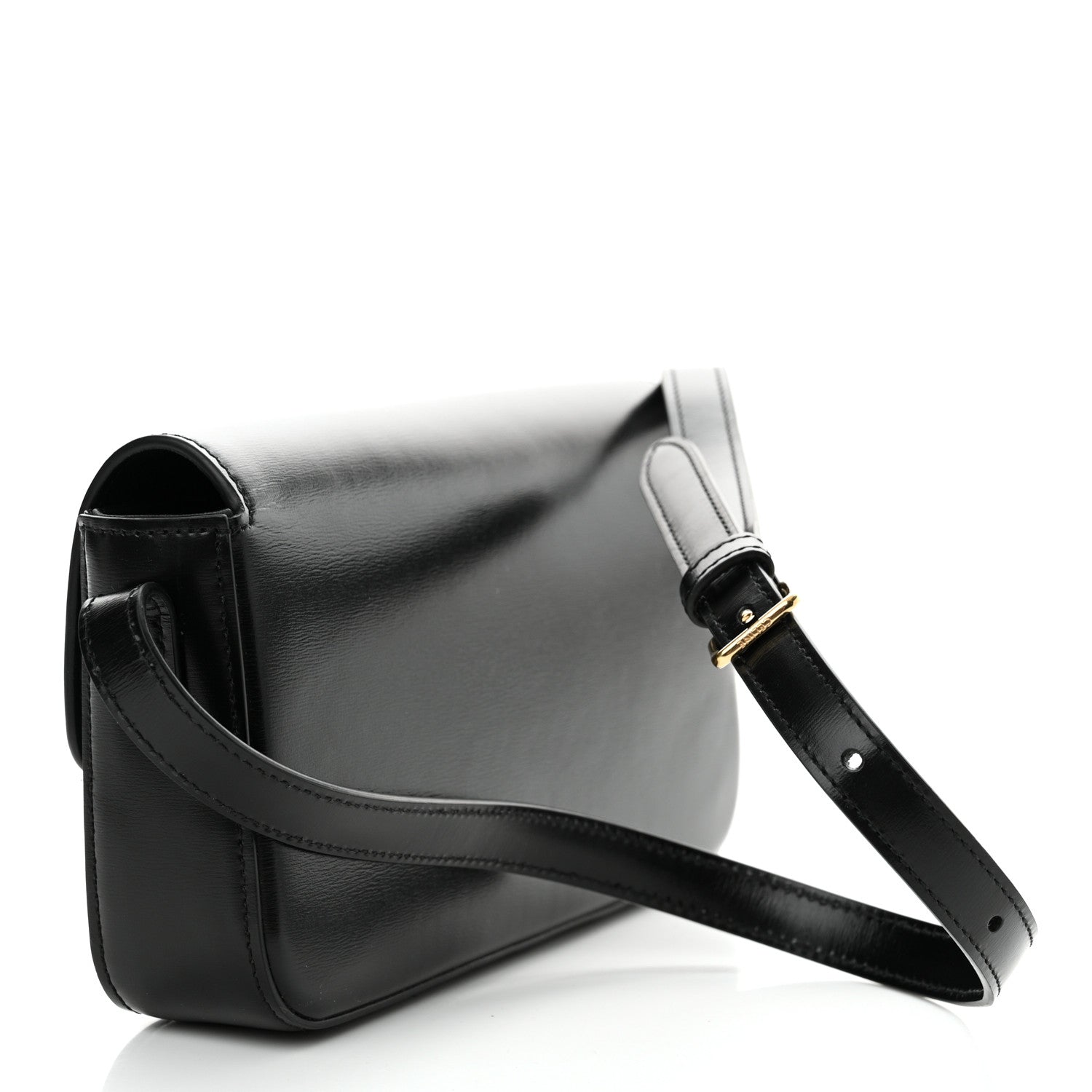 Celine Shiny Calfskin Triomphe Shoulder Bag Black 3 of 12